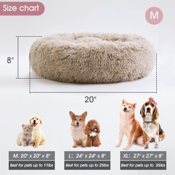 Calming Dog & Cat Bed - Cozy Faux Fur Donut Design