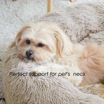 Calming Dog & Cat Bed - Cozy Faux Fur Donut Design