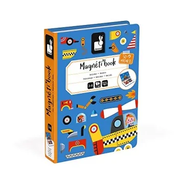 Janod MagnetiBook Magnetic Racers Vehicle Game for Ages 3+