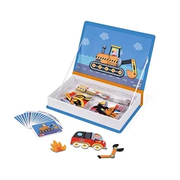 Janod MagnetiBook Magnetic Racers Vehicle Game for Ages 3+