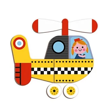 Janod MagnetiBook Magnetic Racers Vehicle Game for Ages 3+