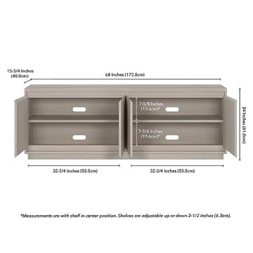 Elegant Henn&Hart Presque TV Stand for Large TVs