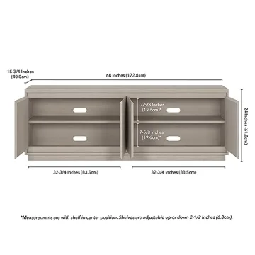 Elegant Henn&Hart Presque TV Stand for Large TVs