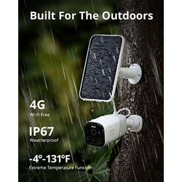 eufy 4G LTE Solar Powered 2K HD Security Camera with Human Detection, GPS - Includes SIM Card and Local Storage