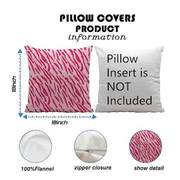 Ayxvt Hot Pink Preppy Tiger Trendy Tiger Skin Print Throw Pillow Cover for Home Bedroom Living Room College Dorm Bachelorette Party Decor,Preppy Gifts for Women Teen Girls,18x18 Inches Set of 2