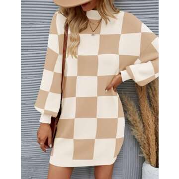 ZESICA Women's Turtleneck Sweater Dress for Comfort