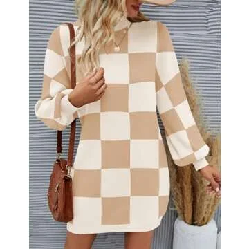 ZESICA Women's Turtleneck Sweater Dress for Comfort