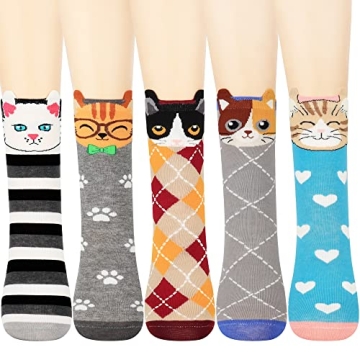 Jeasona Women's Cat Socks - Purrfect Gifts for Cat Lovers