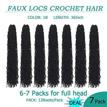 7 Packs Faux Locs Crochet Hair 36 Inch New Soft Locs Crochet Hair For Black Women Pre-looped Long Go...