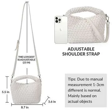 Stylish Women Woven Tote Crossbody Bag - Vegan Leather