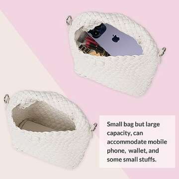 Stylish Women Woven Tote Crossbody Bag - Vegan Leather