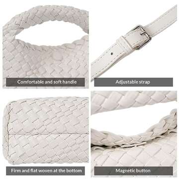 Stylish Women Woven Tote Crossbody Bag - Vegan Leather