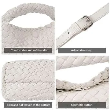 Stylish Women Woven Tote Crossbody Bag - Vegan Leather