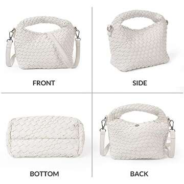 Stylish Women Woven Tote Crossbody Bag - Vegan Leather