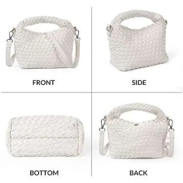 Stylish Women Woven Tote Crossbody Bag - Vegan Leather