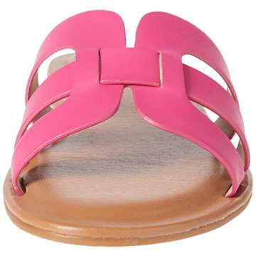 Stylish Women's Monika Flat H-Band Slide Sandal in Hot Pink