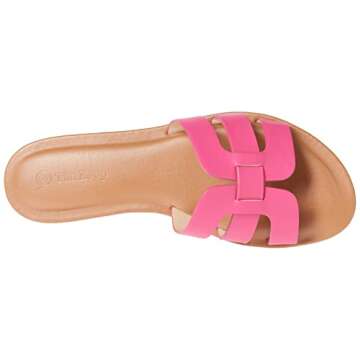 Stylish Women's Monika Flat H-Band Slide Sandal in Hot Pink