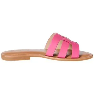 Stylish Women's Monika Flat H-Band Slide Sandal in Hot Pink