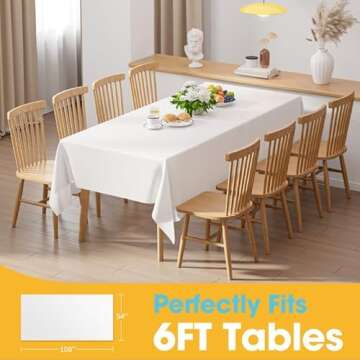 Niuara White Plastic Tablecloth for Events 15 Pack