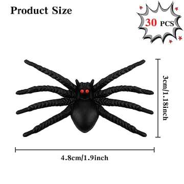 Halloween Fake Plastic Spiders, Halloween Spiders, Halloween Decorations Spiders, Small Realistic Spiders Black Fake Spiders, Halloween Small Spiders Prank Props, Halloween Joking Spiders Web Decor
