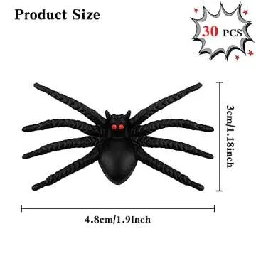 Realistic Halloween Fake Plastic Spiders for Scares
