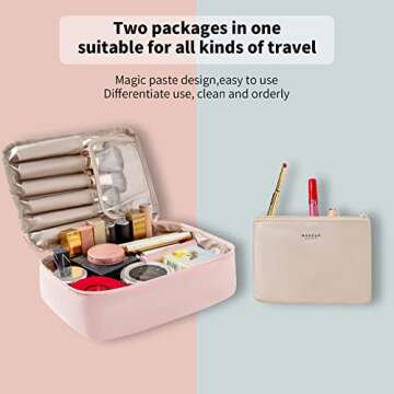 Travel Makeup Bag Cosmetic Bag Makeup Bag Toiletry bag for women and men(Pink)