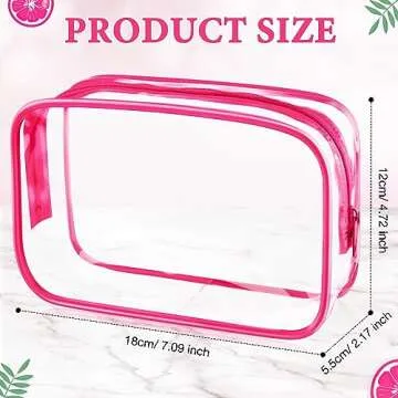 Weewooday 12 Pieces Clear Makeup Bags for Women - Travel Toiletry Pouches