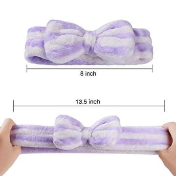 9 Pcs Headbands Bow Shower Elastic Hair Band Coral Fleece Headbands for Washing Face Headwraps for Makeup Cosmetic Sweet Headbands