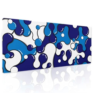 Stylish Navy Blue White Anime Mouse Pad for Gaming