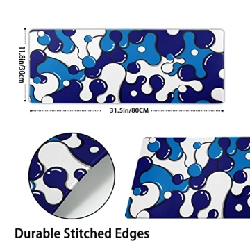 Stylish Navy Blue White Anime Mouse Pad for Gaming