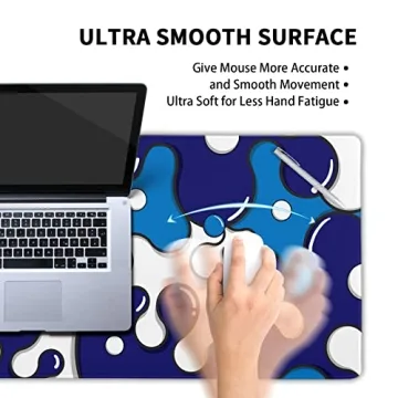 Stylish Navy Blue White Anime Mouse Pad for Gaming