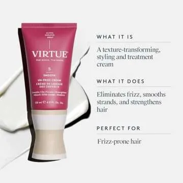 Virtue Un-Frizz Leave-In Hair Treatment for Curly Hair and Frizz Control, Sulfate Free, Safe for All...