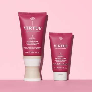 Virtue Un-Frizz Leave-In Hair Treatment for Curly Hair and Frizz Control, Sulfate Free, Safe for All Hair Types, Color Safe