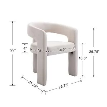 BESTANO Modern Linen Dining Chairs, Fully Assembled