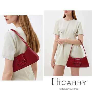 HICARRY Bow Purse Shoulder Bag Small Coquette Aesthetic Bags Retro Y2k Faux Leather Underarm Purses ...