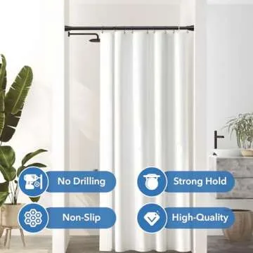 SISELBA 28-48 Inch Adjustable Stainless Steel Anti-Slip Spring Tension Small Shower Curtain Rod - No Drilling, 7/8" Tension Rod for Bathroom Bedroom Doorway Closet Door