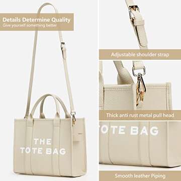 KALIDI Fancy Forest The Tote Bag for Women tote purse with Zipper, Faux Leather/Canvas tote bags Shoulder Bag Crossbody Handbag