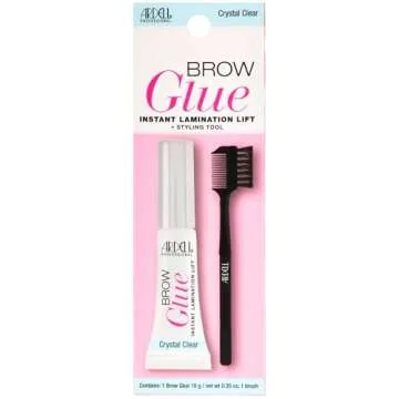 Ardell Brow Glue Crystal Clear, Instant Lamination Lift with Dual Sided Styling Brush, All day Extre...