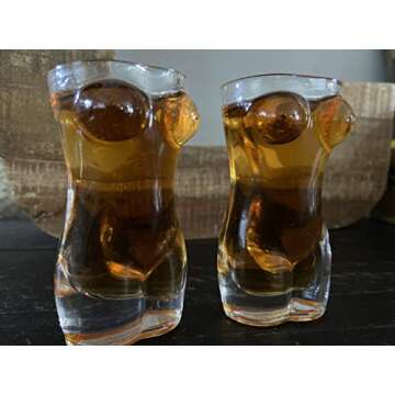 2-Pack Women Body Shaped Shot Glass by Shots4TheBoys ; Perfect funny gift white elephant gift Party Shot Glass