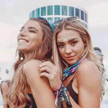 Wosois Crystal Face Stickers Star Mermaid Gems Sparkly Temporary Rhinestone Sticker Rave Party Acces...