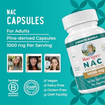 MaryRuth Organics NAC 1000mg Vegan Supplement - 2 Month Supply