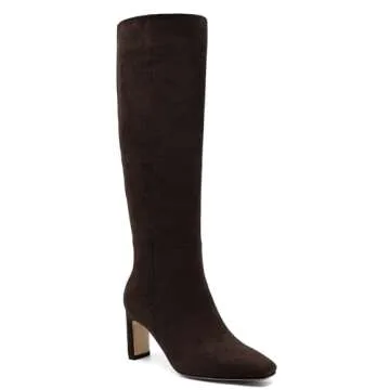 VorisVina Chocolate Brown Knee High Boots for Women