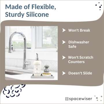 Spacewiser Silicone Tray - Versatile Bathroom & Kitchen Organizer