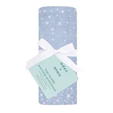 aden + anais Swaddle Blanket, Boutique Muslin Blankets for Girls & Boys, Baby Receiving Swaddles, Ideal Newborn & Infant Swaddling Set, Perfect Shower Gifts, Single, Rising Star