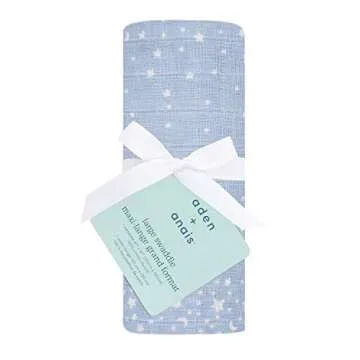 aden + anais Swaddle Blanket, Boutique Muslin Blankets for Girls & Boys, Baby Receiving Swaddles, Ideal Newborn & Infant Swaddling Set, Perfect Shower Gifts, Single, Rising Star
