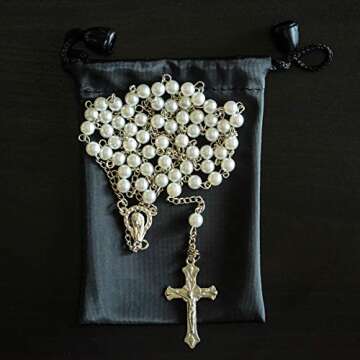 Elegant Our Father Pearl Rosary Beads for Spiritual Growth