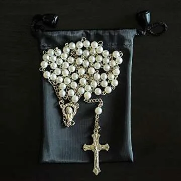 Elegant Our Father Pearl Rosary Beads for Spiritual Growth