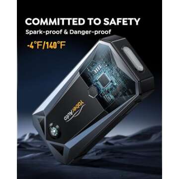 YaberAuto 3000A Car Battery Jump Starter for 9.0L Gas/8.0L Diesel Engines, Portable Car Jump Starter Battery Pack, 12V Jump Box Car Battery Jumper with Extended Jumper Cables, Fast Charge, Lights