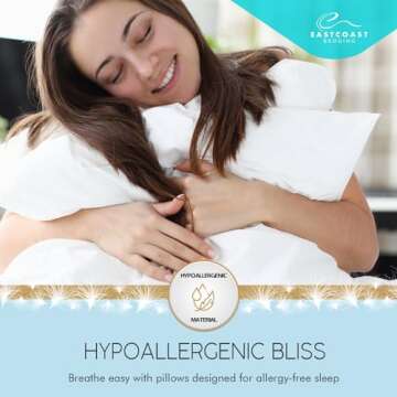 East Coast Bedding Elite Premium Down Pillows - King Size Firm - 2 Pack - 600 Fill Power White Down, 400 Thread Count Cotton Shell - Superior Support for All Sleepers - Made in USA