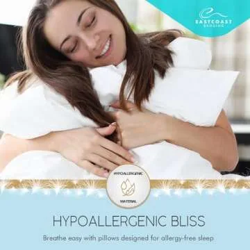 East Coast Bedding Elite Premium Down Pillows - King Size Firm - 2 Pack - 600 Fill Power White Down, 400 Thread Count Cotton Shell - Superior Support for All Sleepers - Made in USA